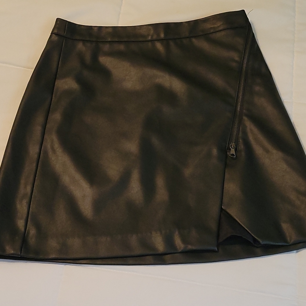 Black leather skirt